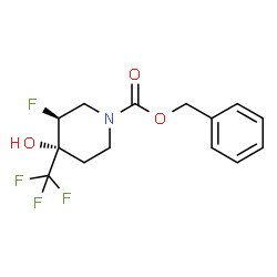 (3R,4S)-苯甲基 3-氟-4-羟基-4-(三氟甲基)哌啶-1-甲酸基酯结构式