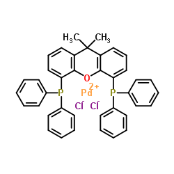 二氯[9,9-二甲基-4,5-双(二苯基膦)氧杂蒽]钯(II)结构式