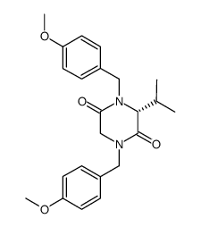 (R)-N,N’-双对甲氧苄基-3-异丙基哌嗪-2,5-二酮结构式