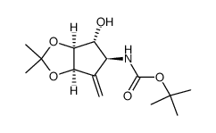 (3aS,4R,5S,6aR)-5-{[(tert-butoxy)carbonyl]amino}-tetrahydro-2,2-dimethyl-6-methylidene-4H-cyclopenta-1,3-dioxol-4-ol结构式
