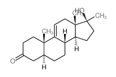 Androst-9(11)-en-3-one,17-hydroxy-17-methyl-, (5a,17b)- (9CI)结构式