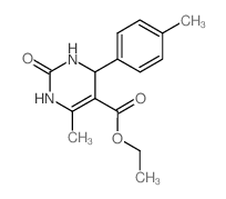 6-甲基-4-(4-甲基苯基)-2-氧-1,2,3,4-四氢-5-嘧啶羧酸乙酯结构式