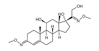 11β,17,21-trihydroxy-pregn-4-ene-3,20-dione-bis-(O-methyl oxime ) Structure