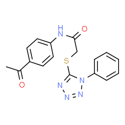 N-(4-Acetylphenyl)-2-[(1-phenyl-1H-tetrazol-5-yl)sulfanyl]acetamide结构式