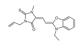 3-allyl-5-[(3-ethyl-3H-benzoxazol-2-ylidene)ethylidene]-1-methyl-2-thioxoimidazolidin-4-one结构式