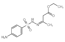 Butanoic acid,3-[2-[(4-aminophenyl)sulfonyl]hydrazinylidene]-, ethyl ester结构式