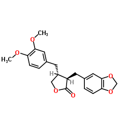 (3R,4R)-3-[(1,3-Benzodioxole-5-yl)methyl]-4-(3,4-dimethoxybenzyl)-4,5-dihydrofuran-2(3H)-one Structure