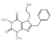 1H-Purine-2,6-dione,3,7-dihydro-7-(2-hydroxyethyl)-1,3-dimethyl-8-(phenylmethyl)-结构式