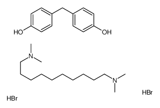 4-[(4-hydroxyphenyl)methyl]phenol,N,N,N',N'-tetramethyldecane-1,10-diamine,dihydrobromide Structure