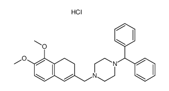 1-Benzhydryl-4-(5,6-dimethoxy-3,4-dihydro-naphthalen-2-ylmethyl)-piperazine; hydrochloride Structure