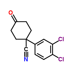 4-氰-4-(3,4-二氯苯)环己酮结构式