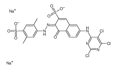 3-[(2,5-Dimethyl-4-sulfophenyl)azo]-4-hydroxy-7-[(2,5,6-trichloropyrimidin-4-yl)amino]-2-naphthalenesulfonic acid disodium salt structure
