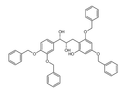 (+)-(1S,2S)-3-[2,4-bis(benzyloxy)-6-hydroxyphenyl]-1-[3,4-bis(benzyloxy)phenyl]propane-1,2-diol结构式