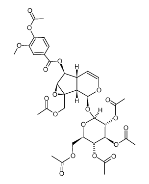2',3',4',6',10-Pentaacetyl-6-(4-acetylvanilloyl)catalpol structure