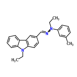 9-ethyl-3-[n-ethyl-n-(m-tolyl)hydrazonomethyl]carbazole structure