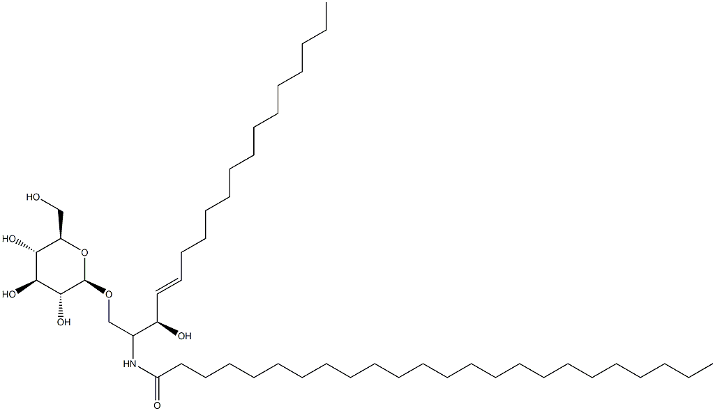 1-O-(β-D-Glucopyranosyl)-N-tetracosanoylsphingosine Structure
