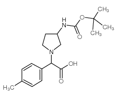 (3-Boc-氨基-1-吡咯烷)-对甲苯乙酸结构式