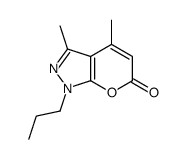 3,4-dimethyl-1-propylpyrano[2,3-c]pyrazol-6-one结构式