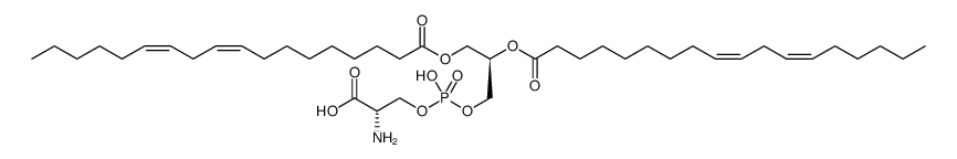 4,6,10-Trioxa-5-phosphaoctacosa-19,22-dienoic acid, 2-amino-5-hydroxy-11-oxo-8-[[(9Z,12Z)-1-oxo-9,12-octadecadien-1-yl]oxy]-, 5-oxide, (2S,8R,19Z,22Z)结构式