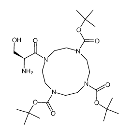 tri(tert-butyl) 10-seryl-1,4,7,10-tetraazacyclododecane-1,4,7-tricarboxylate Structure