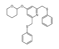 4-(oxan-2-yloxy)-2,6-bis(phenylsulfanylmethyl)pyridine结构式