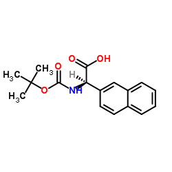 (R)-2-((叔丁氧基羰基)氨基)-2-(萘-2-基)乙酸结构式