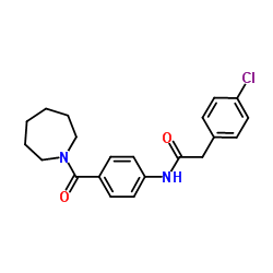 N-[4-(1-Azepanylcarbonyl)phenyl]-2-(4-chlorophenyl)acetamide结构式