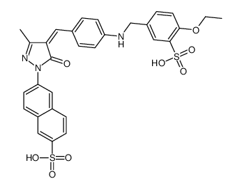 6-[4-[[4-[(4-ethoxy-3-sulphophenyl)methylamino]phenyl]methylene]-4,5-dihydro-3-methyl-5-oxo-1H-pyrazol-1-yl]naphthalene-2-sulphonic acid结构式