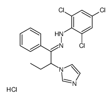 2,4,6-trichloro-N-[(E)-(2-imidazol-1-yl-1-phenylbutylidene)amino]aniline,hydrochloride Structure