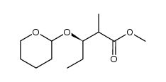 methyl (2R,3R)-2-methyl-3-tetrahydropyranyloxypentenoate结构式
