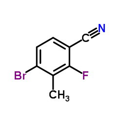 4-溴-2-氟-3-甲基苯甲腈结构式