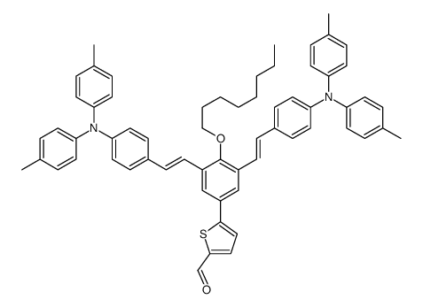 5-[3,5-bis[(E)-2-[4-(4-methyl-N-(4-methylphenyl)anilino)phenyl]ethenyl]-4-octoxyphenyl]thiophene-2-carbaldehyde Structure