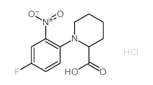 1-(4-Fluoro-2-nitrophenyl)piperidine-2-carboxylic acid hydrochloride structure