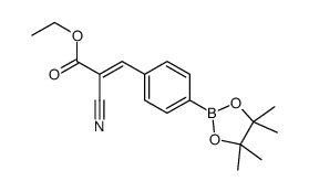 2-氰基-3-[4-(4,4,5,5-四甲基-[1,3,2]二氧杂环戊硼烷-2-基)-苯基]-丙烯酸乙酯结构式