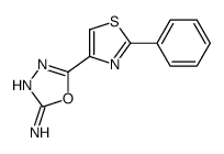5-(2-phenyl-1,3-thiazol-4-yl)-1,3,4-oxadiazol-2-amine结构式