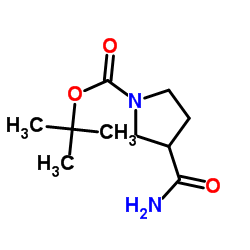 1-BOC-吡咯烷-3-甲酰胺结构式