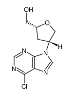 (2R-cis)-4-(6-chloro-9H-purin-9-yl)tetrahydrofuran-2-methanol结构式
