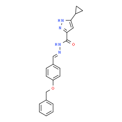 (E)-N-(4-(benzyloxy)benzylidene)-3-cyclopropyl-1H-pyrazole-5-carbohydrazide Structure