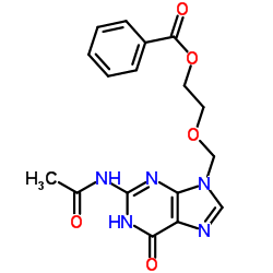 2-[(2-Acetamido-6-oxo-1,6-dihydro-9H-purin-9-yl)methoxy]ethyl benzoate Structure