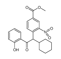 4-[1-cyclohexyl-2-(2-hydroxy-phenyl)-2-oxo-ethyl]-3-nitrobenzoic acid methyl ester Structure