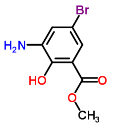 3-氨基-5-溴-2-羟基苯甲酸甲酯结构式