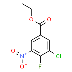3-氯-4-氟-5-硝基苯甲酸乙酯结构式