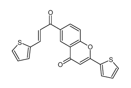 2-thiophen-2-yl-6-[(E)-3-thiophen-2-ylprop-2-enoyl]chromen-4-one结构式