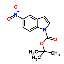 5-硝基-1H-吲哚-1-甲酸叔丁酯结构式