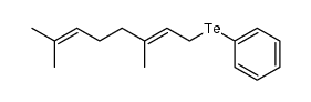 (E)-(3,7-dimethylocta-2,6-dien-1-yl)(phenyl)tellane结构式