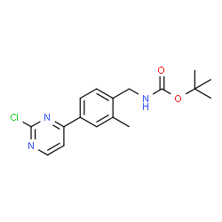 tert-Butyl (4-(2-chloropyrimidin-4-yl)-2-methylbenzyl)carbamate Structure