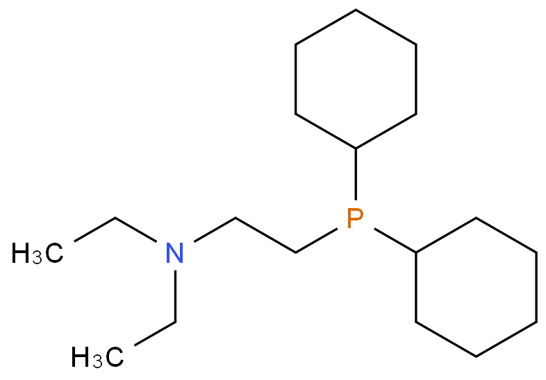 2-dicyclohexylphosphino-N,N-diethylethanamine结构式