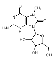 Guanosine,7,8-dihydro-7-methyl-8-oxo-结构式
