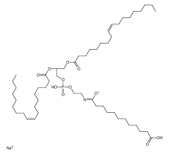 1,2-二油酰基-sn-甘油-3-磷酸乙醇胺-N-(十二烷基)(钠盐)结构式