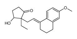 [2S-[2alpha(E),3beta]]-2-[2-(3,4-dihydro-6-methoxy-1(2H)-naphthylidene)ethyl]-2-ethyl-3-hydroxycyclopentan-1-one结构式